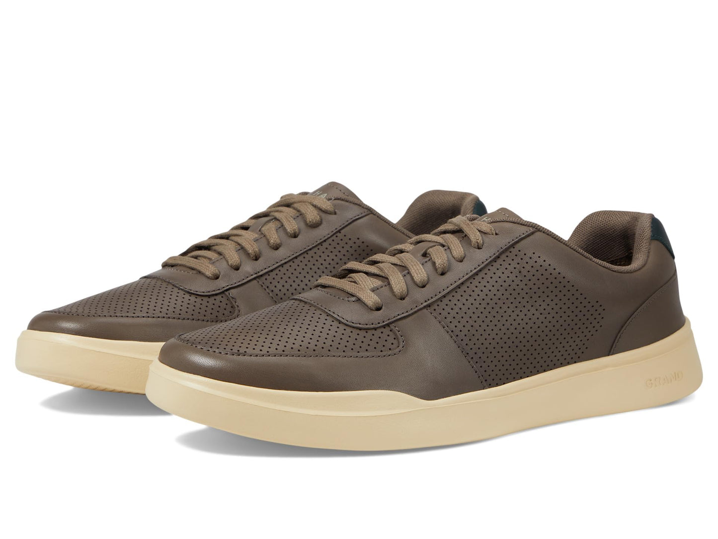 Cole HAAN Mens Grand Crosscourt Modern PERF Sneaker, Morel Oat/Scarab, 10.5 W US
