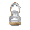 Stuart Weitzman Mirela II Espadrille Wedge Silver/Natural 7 B