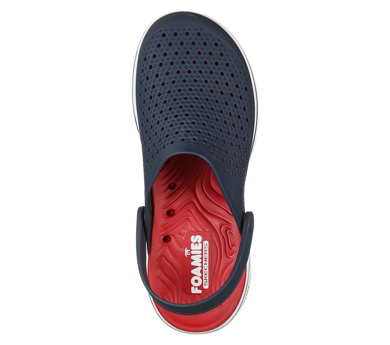 Skechers Men's Foamies Gowalk 5-Astonished Clog, Navy/Red, 10