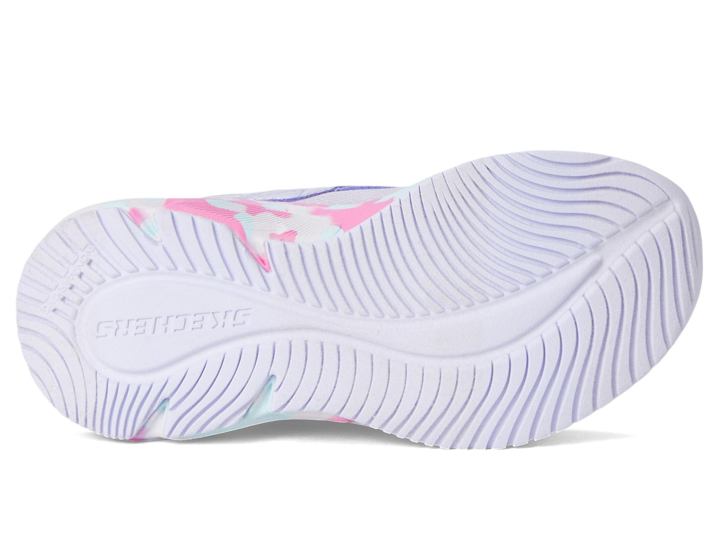 Skechers Kids Girls Skechers Elite Sport Tempo-Statement Swirl Sneaker, Lavender/Multi, 1 Little Kid