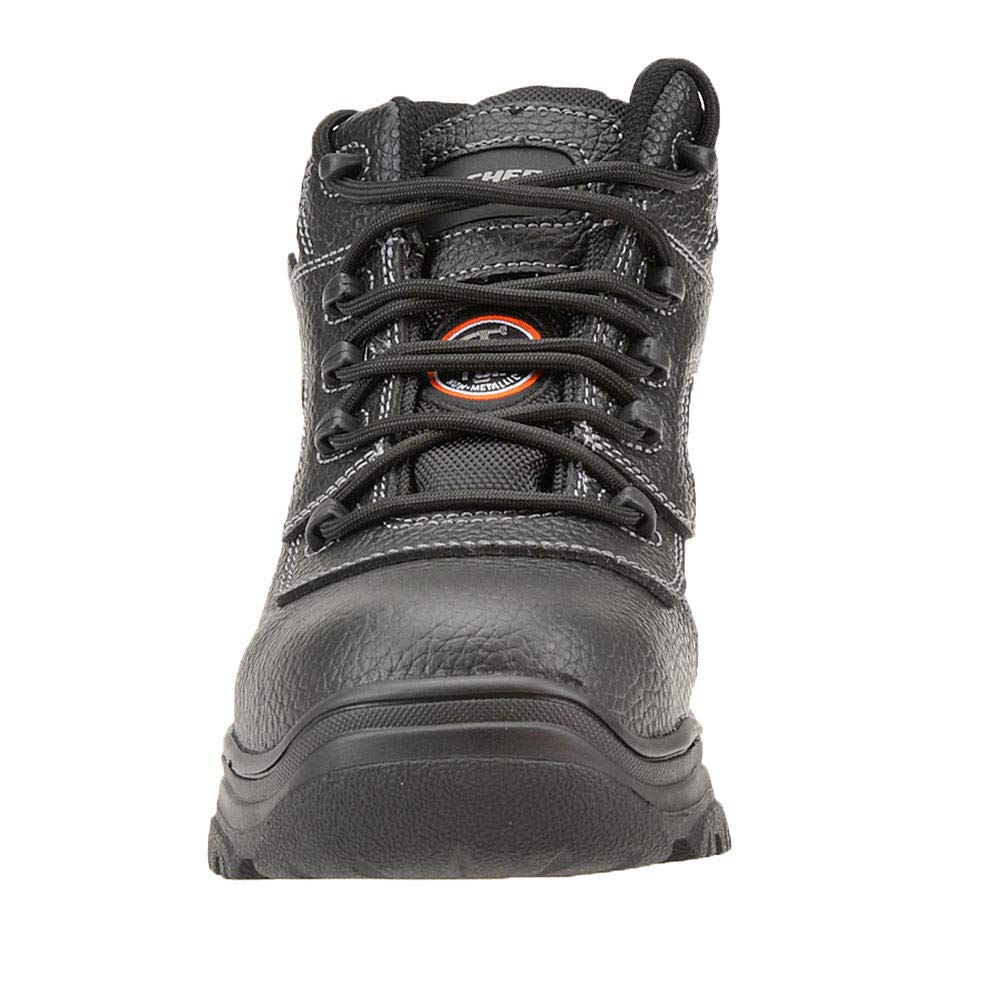 Skechers mens Burgin-sosder Industrial Boot, Black Embossed Leather, 11.5 Wide US