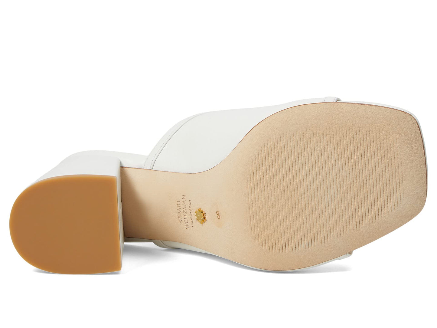 Stuart Weitzman Cayman 85 Block Slide White 8 B