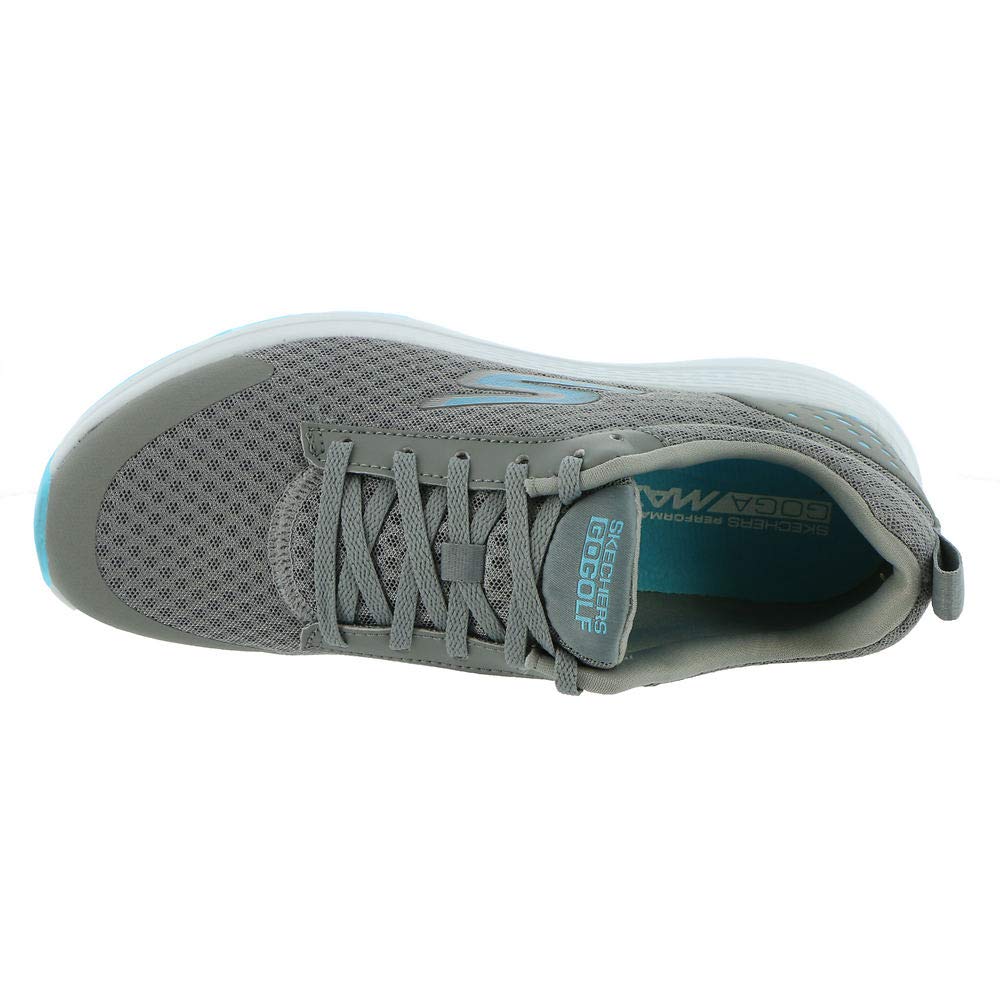 Skechers Women's Max Golf Shoe, Mesh Gray/Blue, 6.5