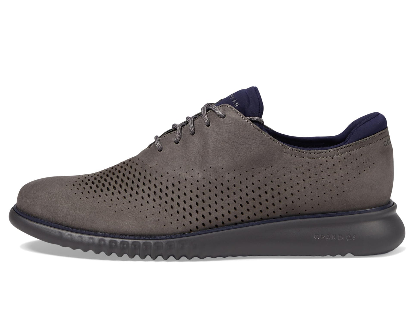 Cole Haan Men’s Shoes - 2.Zerogrand Casual Lightweight Leather Laser Wingtip Oxford, Tornado Nubuck/Pavement, 11-W US