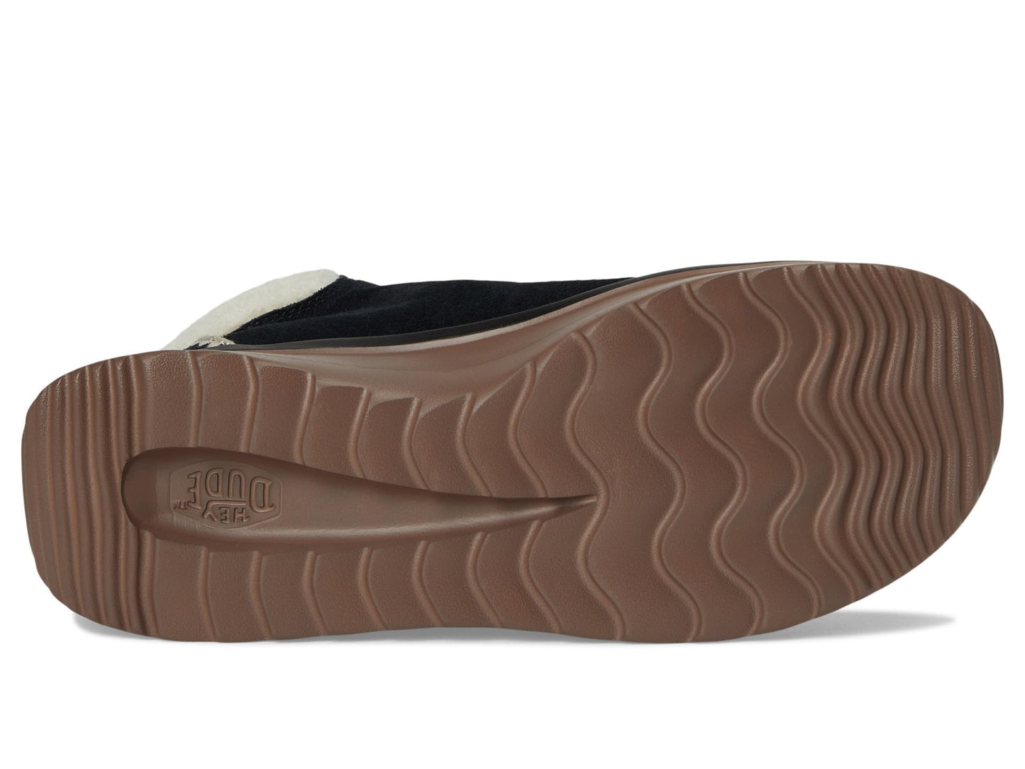 HEYDUDE Women's Wendy Peak Apres Suede Cozstit Black/Tan 9 Medium