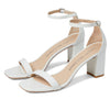 Stuart Weitzman Nudistcurve 75 Block Sandal White 8 B