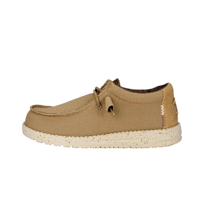 HEYDUDE Boy's Wally Youth Sport Mesh Tan Size 5 | Boy's Shoes | Boy's Slip-on Loafers | Comfortable & Light-Weight