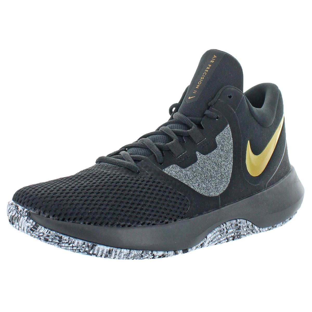 Nike Air Precision 2 Mens Basketball Shoes (10, Blk MTLC Gold Wht)