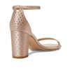 Stuart Weitzman Nudistcurve 75 Block Shine Sandal Adobe/Poudre 9 B
