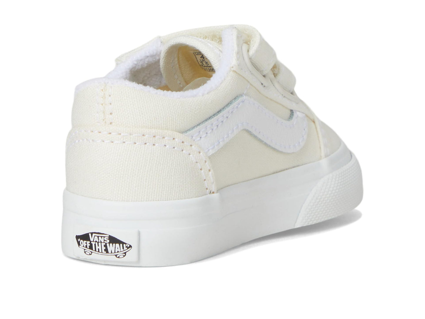 Vans Kids Old Skool V Flower (Toddler) Sneaker, Star White, 8.5 US Unisex