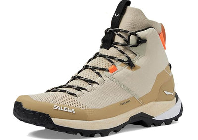 Salewa Women's Puez Knit Mid Powertex Waterproof Trail Boot for Hiking & Trekking - Oatmeal/Quicksand - 9