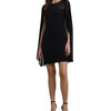 Lauren Ralph Lauren, Womens, Cape Georgette Cocktail Dress, Black 1, 4