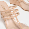 Stuart Weitzman Women's Deco Wedges 85mm, Adobe/Clear, 11 Medium US