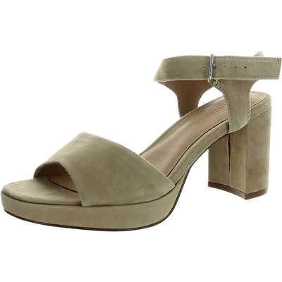 Madewell Daphne Platform Heel Suede for Women - Open Square Toe with Block Heel Construction, and Stylish Block Heels Earthen Sand 10 M