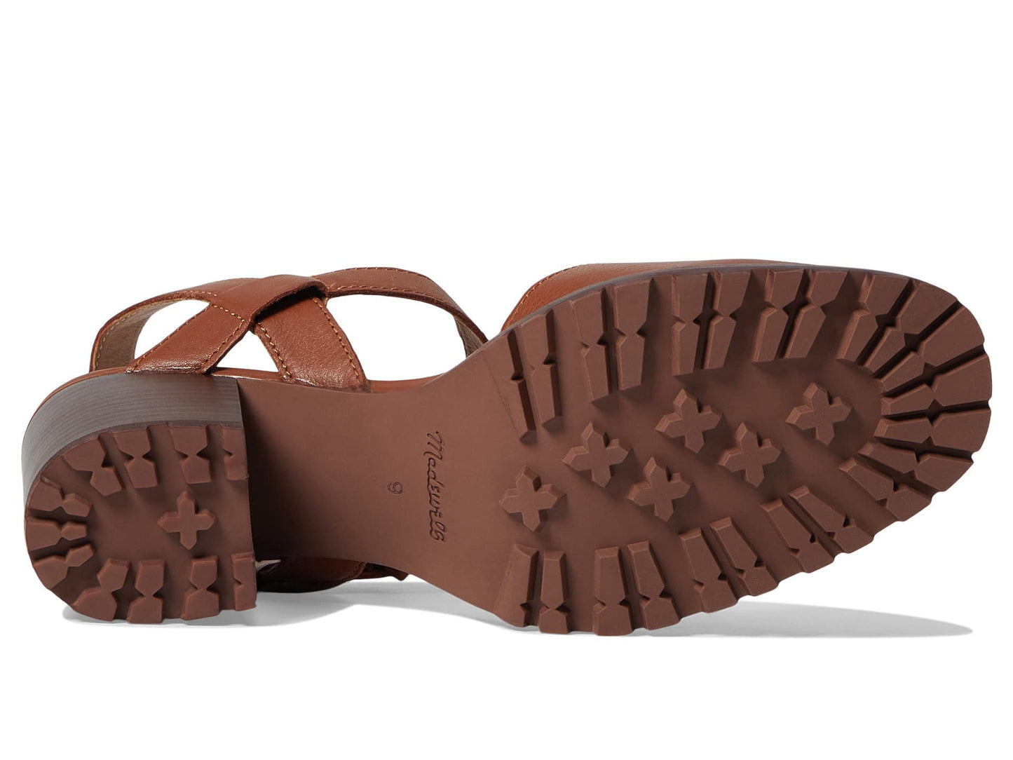 Madewell The Claudie Heeled Lugsole Mary Jane in Leather - Ankle Strap with Buckle Closure, and Stylish Women's Sandals Dried Maple 9 M