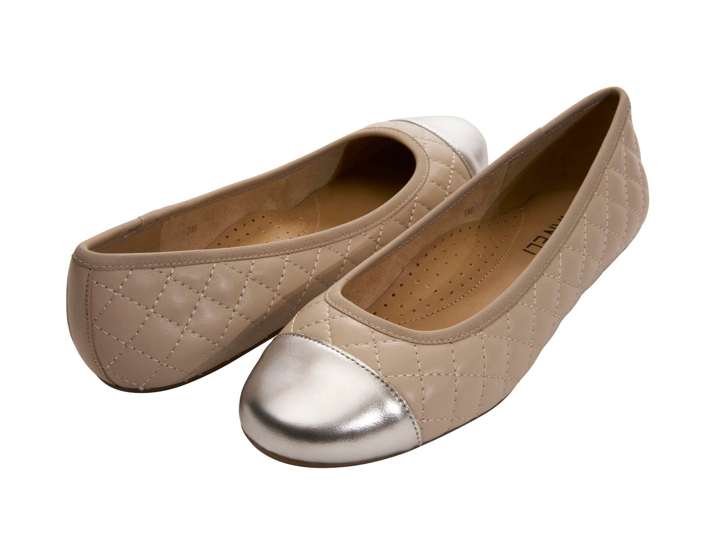 VANELi Serene Soft Beige Quilted Nappa/Silver Mercury 13 M (B)