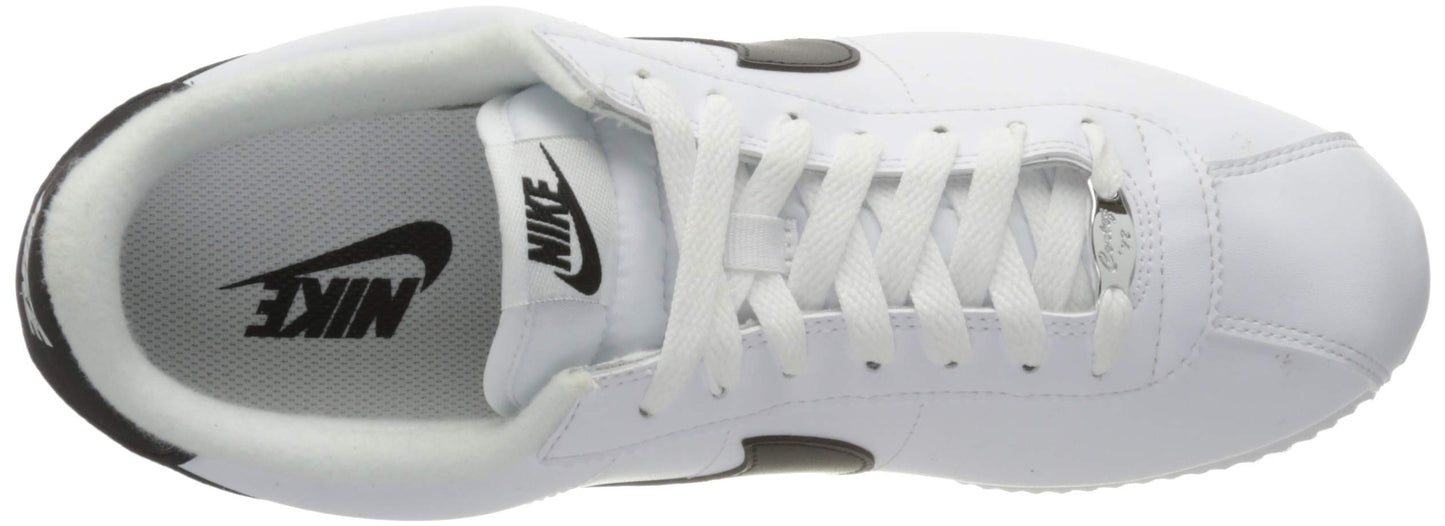 Nike Men's Classic Cortez Leather Running Shoes, White/Wolf Grey/Metallic Silver, 8