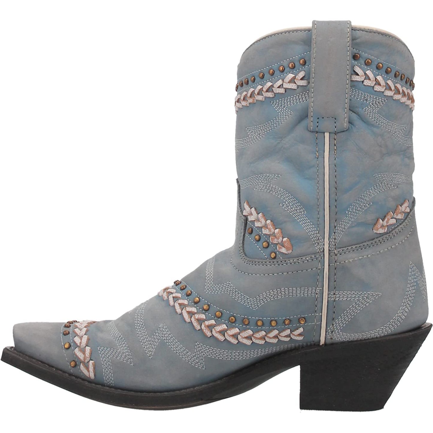 Laredo Women's Fancy Leather Western Boot Snip Toe Light Blue 11 M