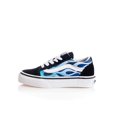Vans Kid Old Skool Sneaker, (Camo Flame) Blue/Ice Camo, Size 13 Little Kid