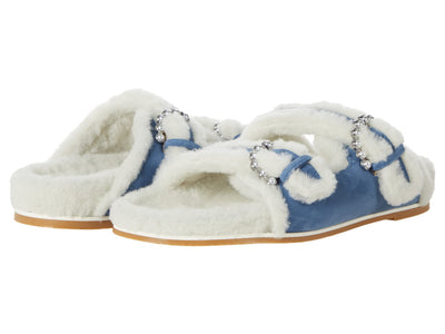 Stuart Weitzman Piper Chill Slide Sandal Atlantic Blue/White 8 B