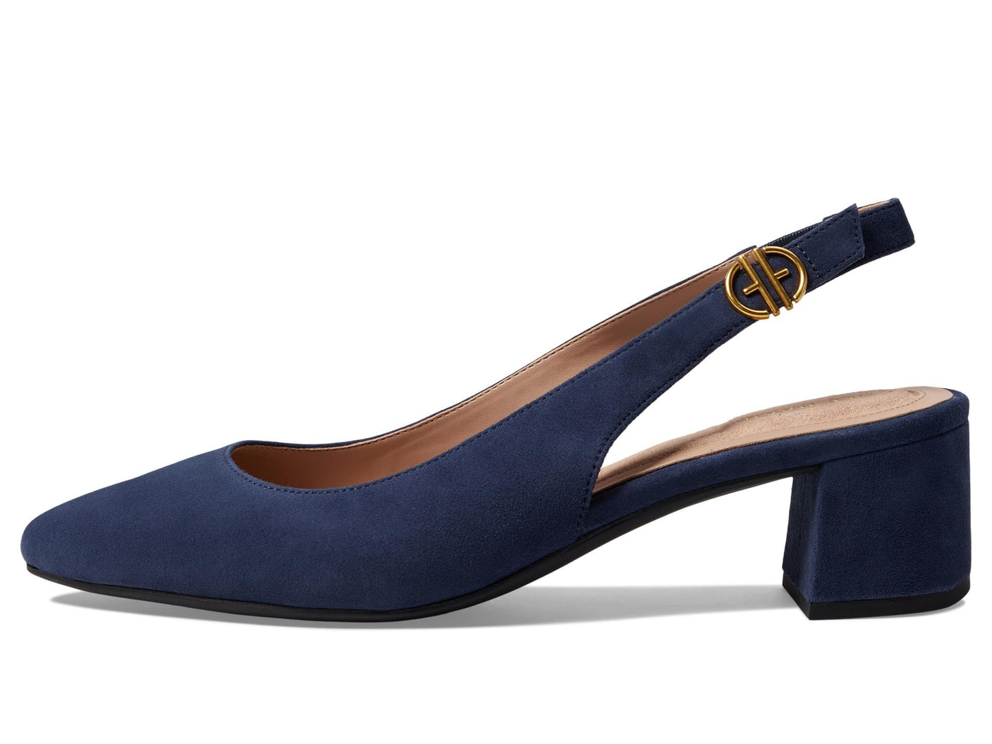 Cole Haan Women's The Go-to Slingback Pump 45 mm, Navy Blazer Suede, 9-B Us
