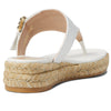 Stuart Weitzman Pearl Buckle Espadrille Sandal Cream 9 M