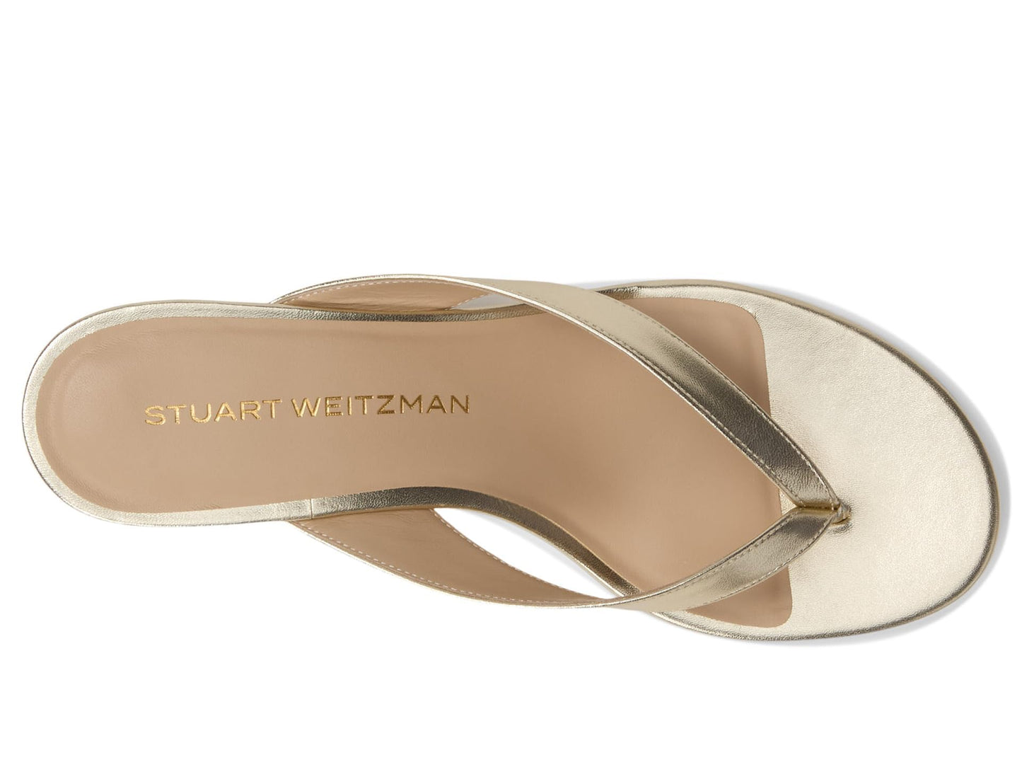 Stuart Weitzman Women's Rio Sleek Sandals 35 Light Gold 8 Medium