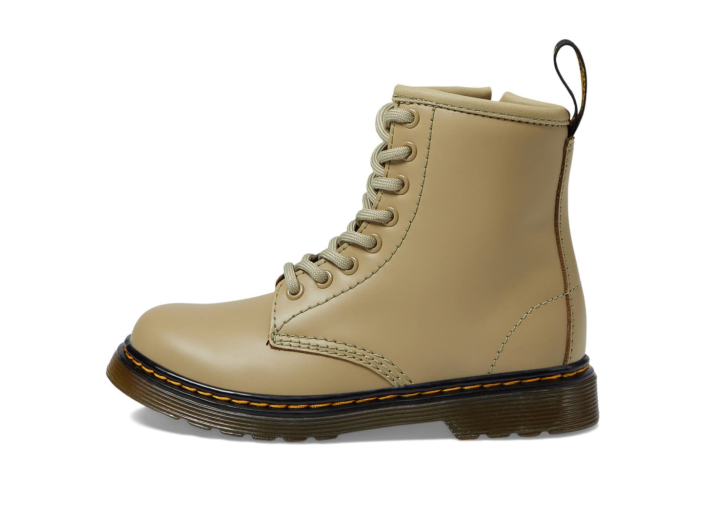 Dr. Martens Kid's Collection 1460 Lace Up Fashion Boot (Little Kid/Big Kid) - Boots for Kids - Rubber Outsole Pale Olive 11 UK (US 12 Little Kid) M