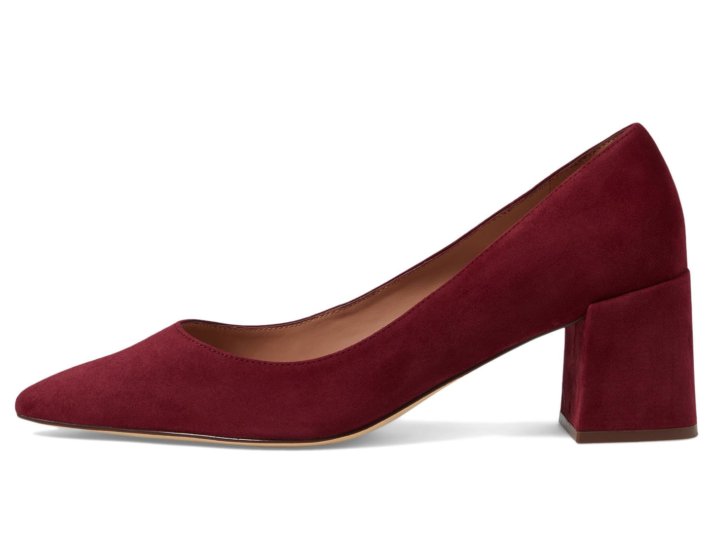 Cole Haan Womens Cassandra Block Heel Pump, Black Cherry Suede, 7.5 Medium