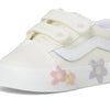 Vans Kids Old Skool V Flower (Toddler) Sneaker, Star White, 8.5 US Unisex