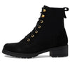 Cole Haan WOMENS CAMEA WP COMBAT BOOT II, BLACK SUEDE WATERPROOF, 10 C US