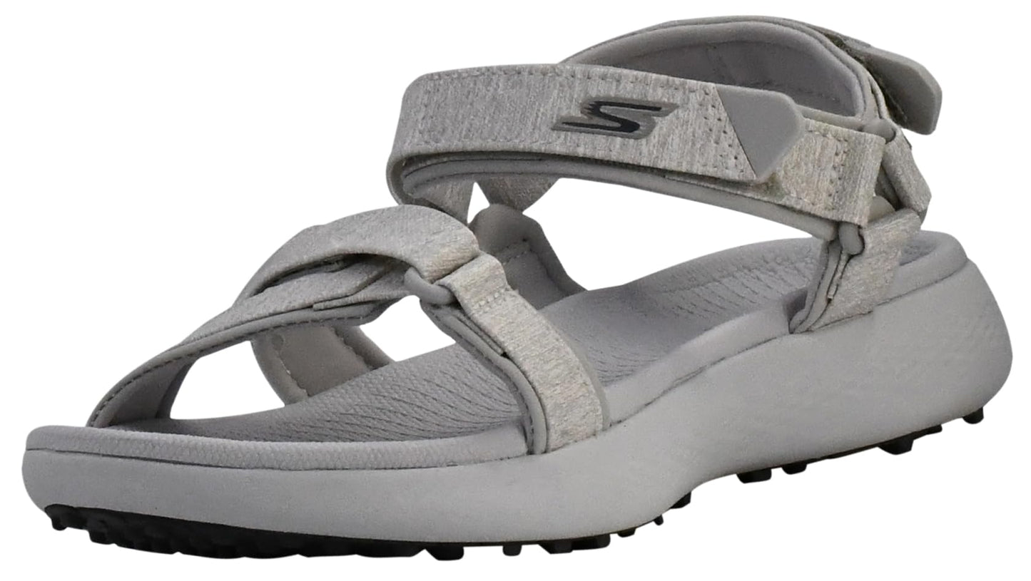 Skechers Women's 600 Spikeless Sandals Golf Shoe, Light Grey, 7 M US