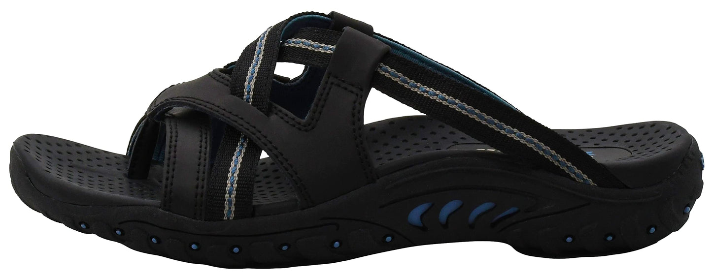 Skechers Women's Reggae-Soundstage Thong Sandal,Black,8 M US