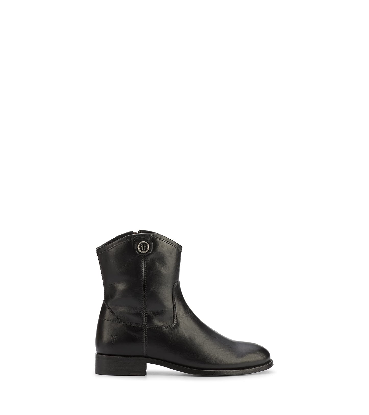Frye Melissa Button Short 2 Boots for Women Made from Vintage Leather with Antique Silver Hardware, Leather Lining, and Leather Outsole – 7” Shaft Height, Black - 8.5M