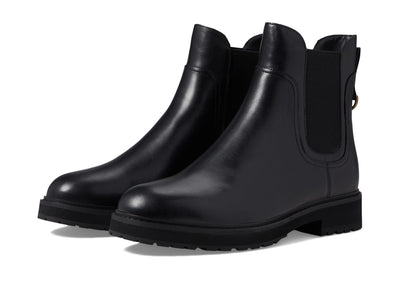 Cole Haan WOMENS GREENWICH WATERPROOF BOOTIE, WP BLACK MADGE/BLACK OS/BLACK GORE, 10-B US