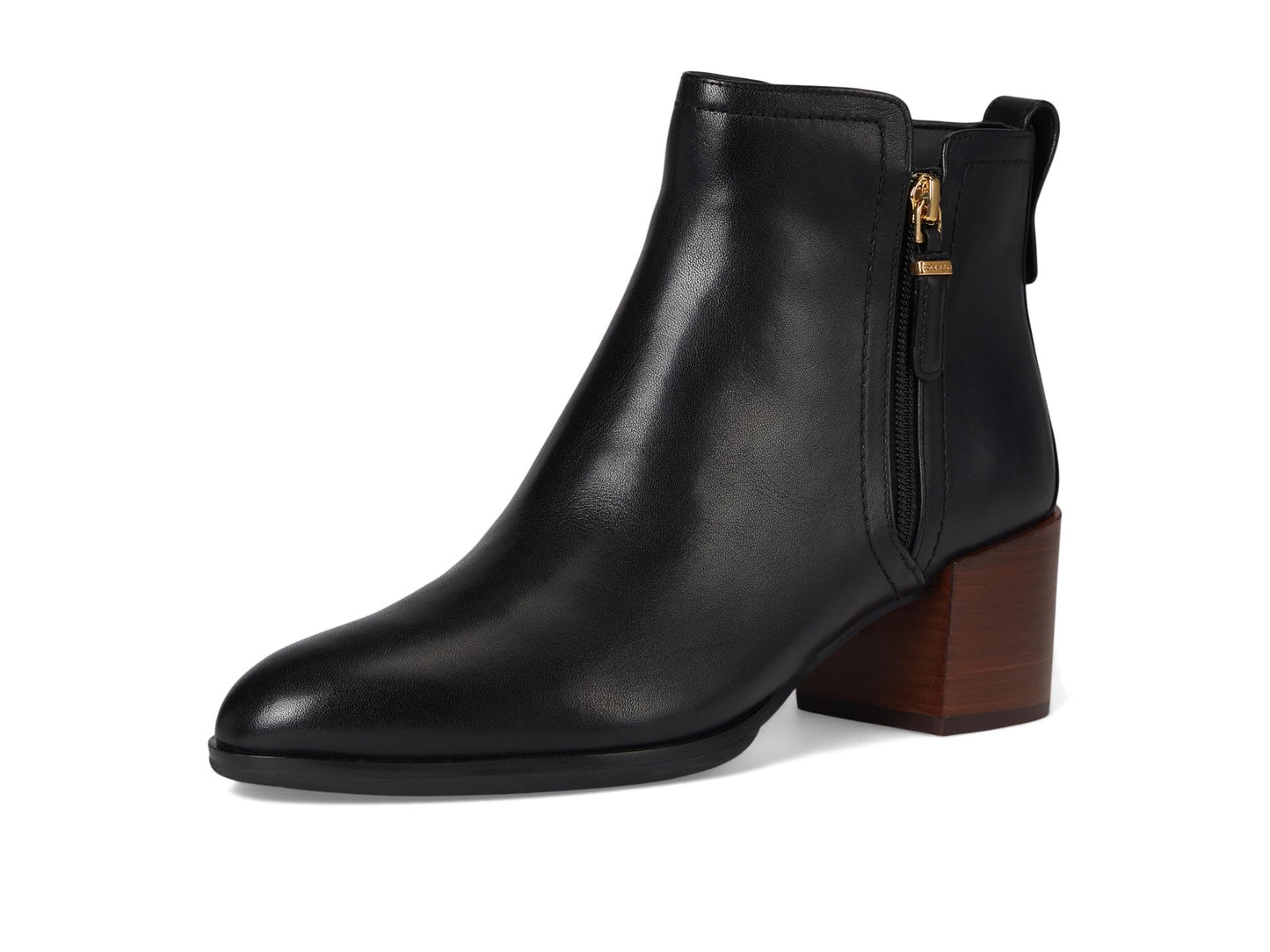Cole Haan Womens Haisley Ankle Bootie, Black Leather, 10 Medium