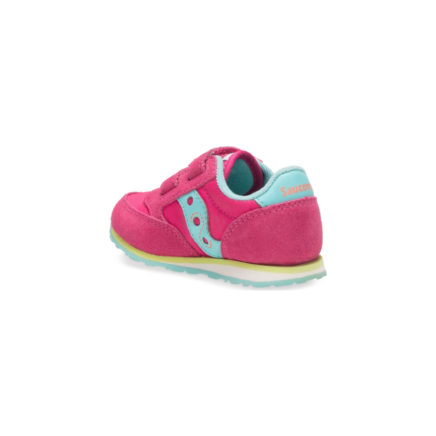 Saucony Unisex-child Baby Jazz Hook & Loop , PINK/TURQ/LIME, 10 M