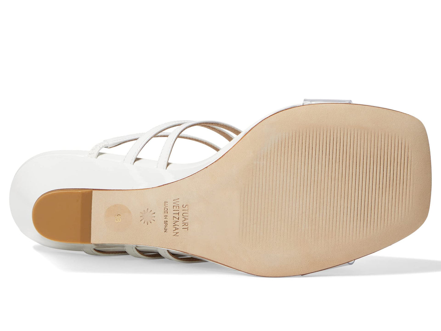 Stuart Weitzman Deco 85 Wedge Heels for Women - Slip on Style with Square Toe Construction, Chic and Gorgeous Wedge Heels White/Clear 10.5 B