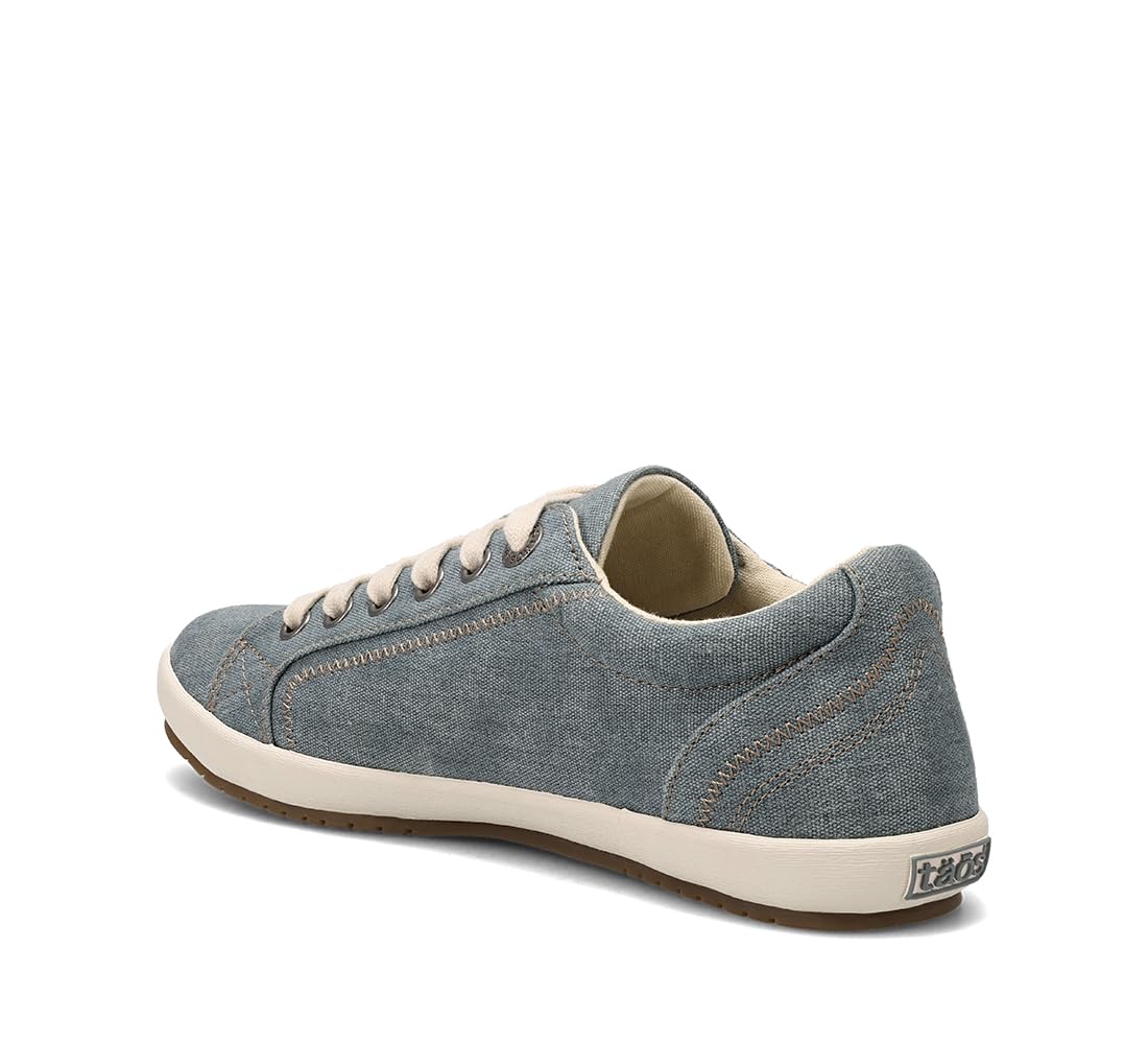 Taos Star Women's Sneaker - Iconic Style With Canvas Design for Everyday Adventures - Custom Fit Lacing and Premium Removable Footbed with Arch Support for All Day Comfort Lake Blue Wash Canvas 6 M US