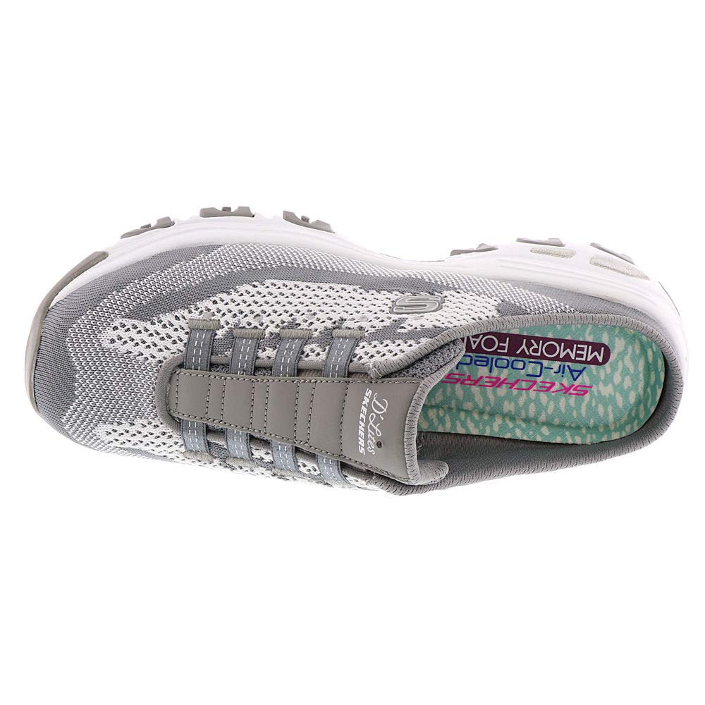 Skechers D'Lites A New Leaf Womens Slip On Sneaker Clogs Gray/White 9