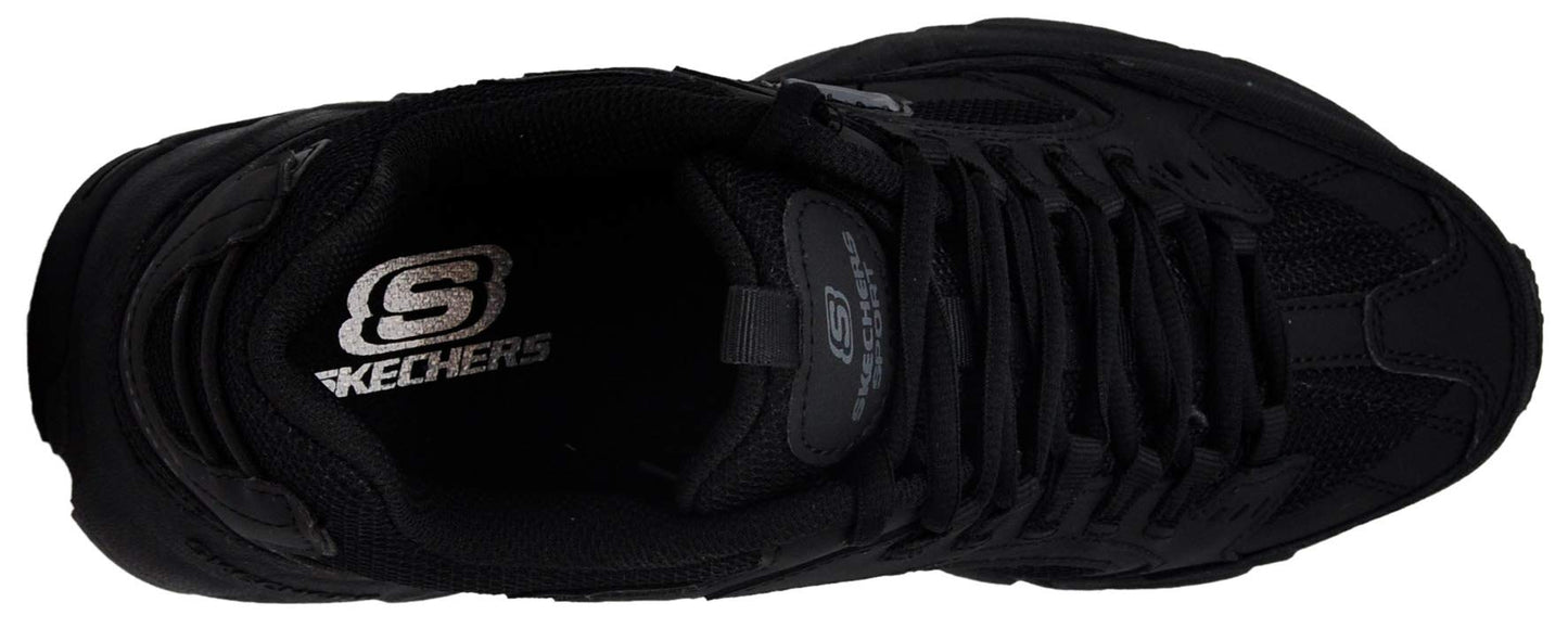 Skechers Men's Stamina-Nuovo lace up Sneaker,Black/Black, 11.5