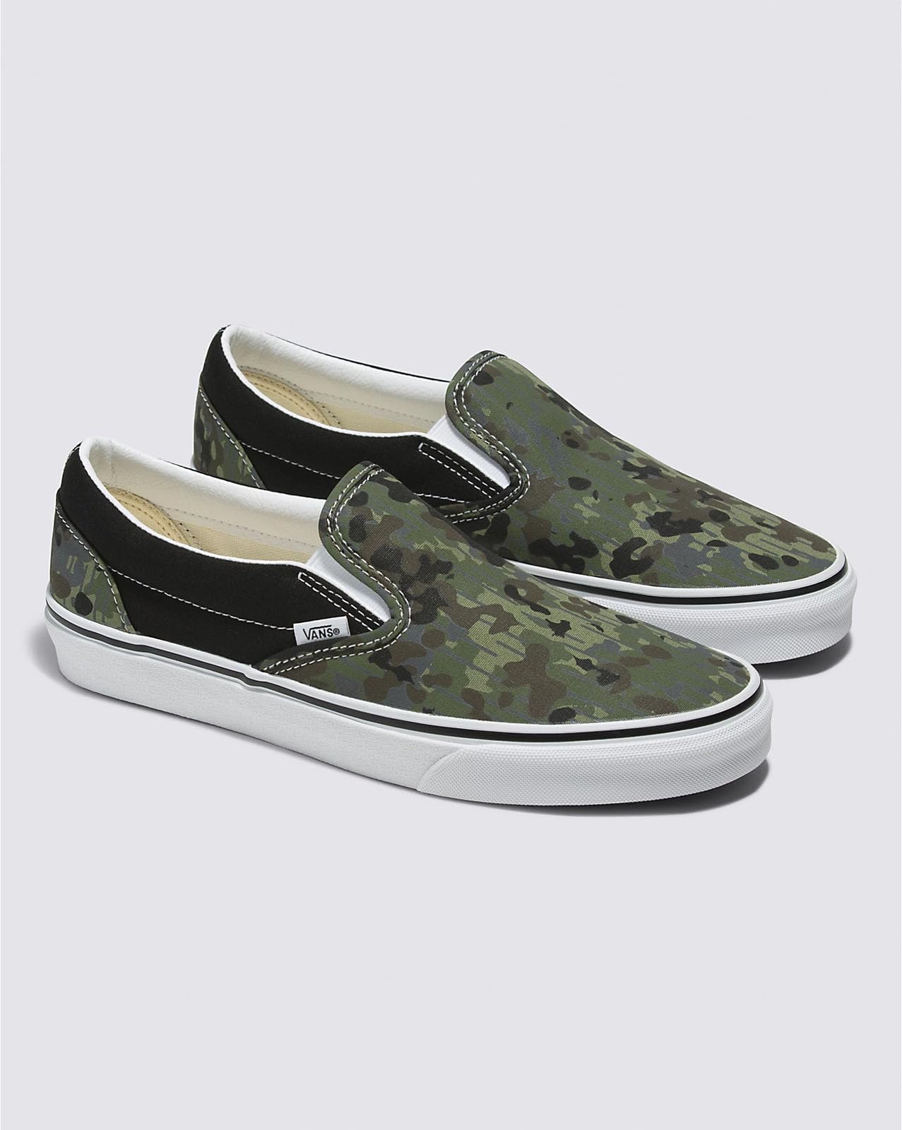 Vans - Unisex Classic Slip-On Shoes, Color Green/Multi, Size: 5.5 D(M) US Mens / 7 B(M) US Womens