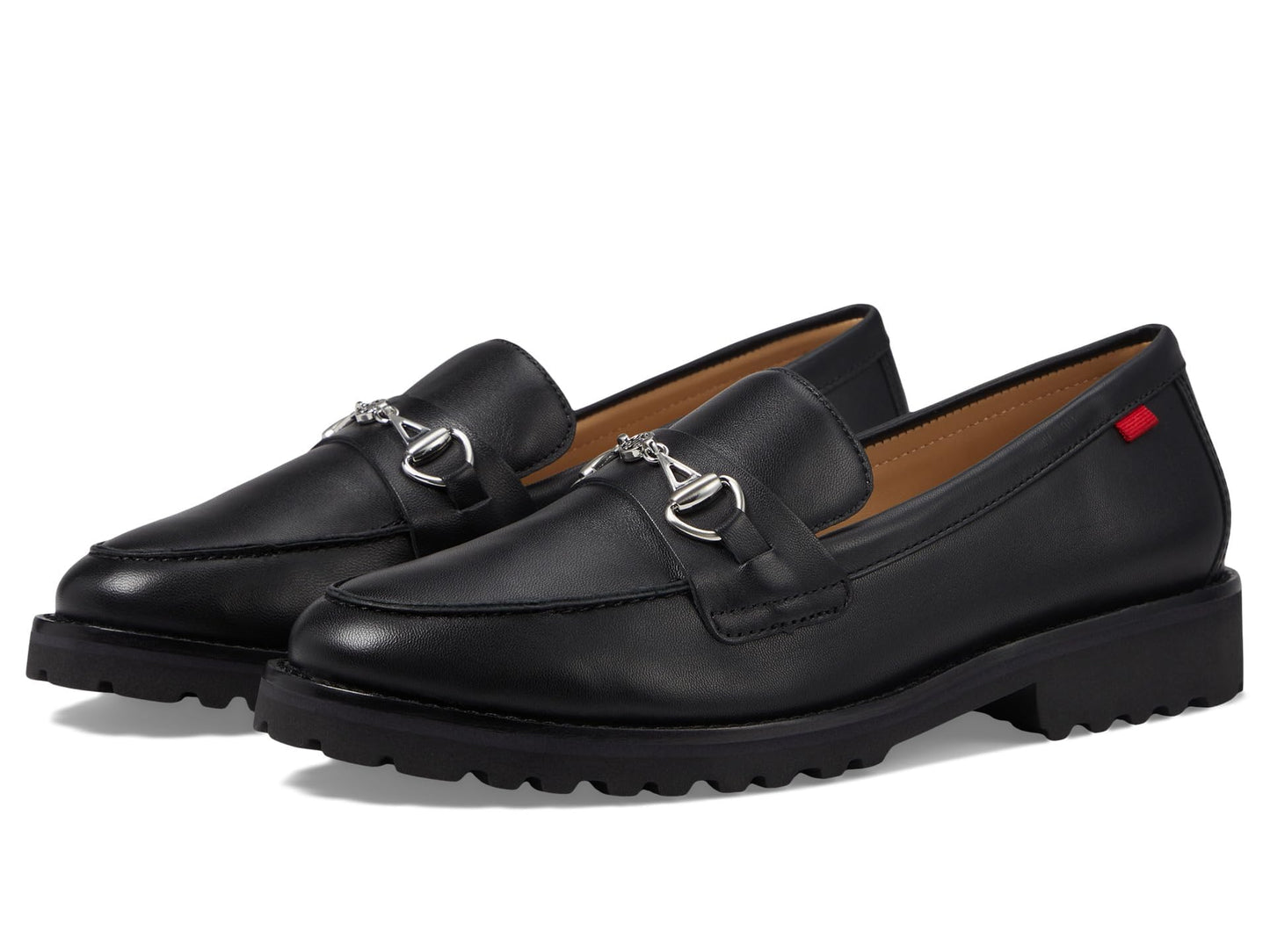 Marc Joseph New York Nancy LN - Shoes for Women - Signature Resin Bit Buckle - Arch Support - Leather Upper Black Nappa 8.5 M