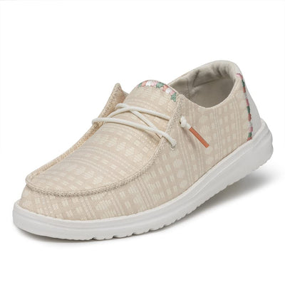 HEYDUDE Women's Wendy Boho Slip On Shoe, Embroidery Dust Rose Size 9 | Lightweight Casual Loafer with Memory Foam Insole