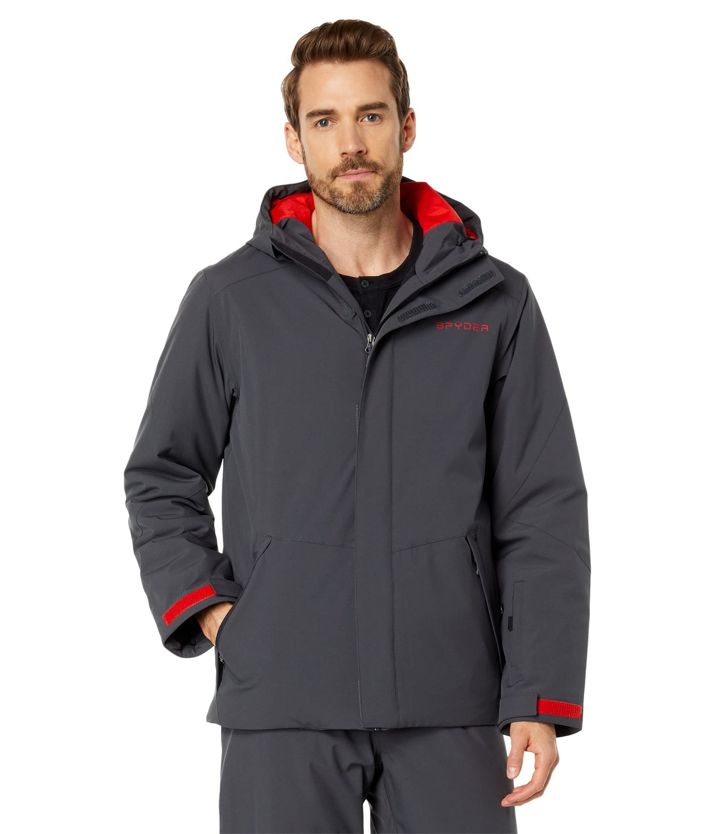 Spyder Men's Wildcard Insulated Ski Jacket, Ebony Volcano, Small