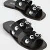 SCHUTZ Women's Lizzie Sandals, Black, 7 Medium US