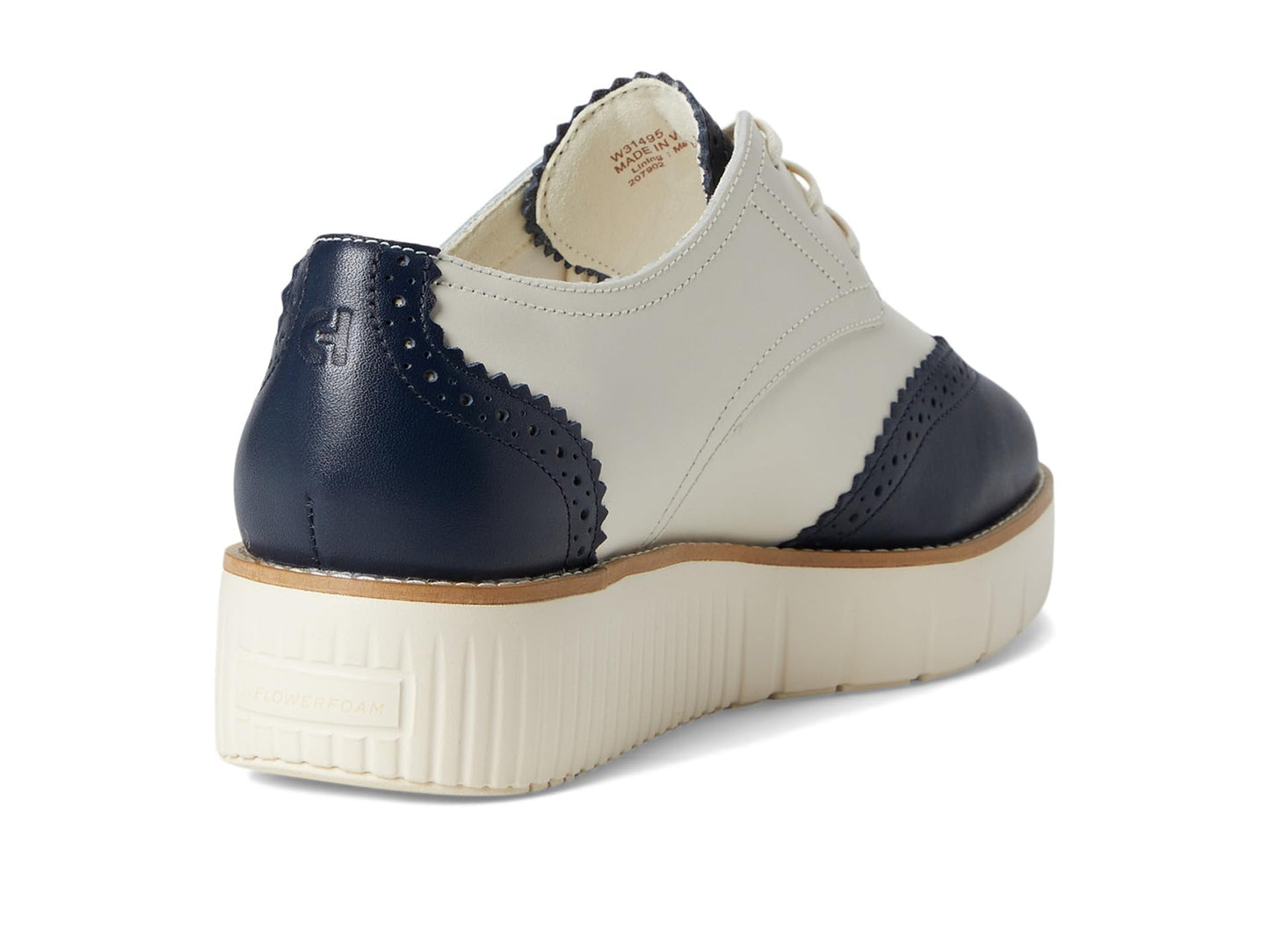 Cole Haan Womens Grand City Platform Oxford, Ivory and Navy Blazer/Ivory, 6.5 Medium