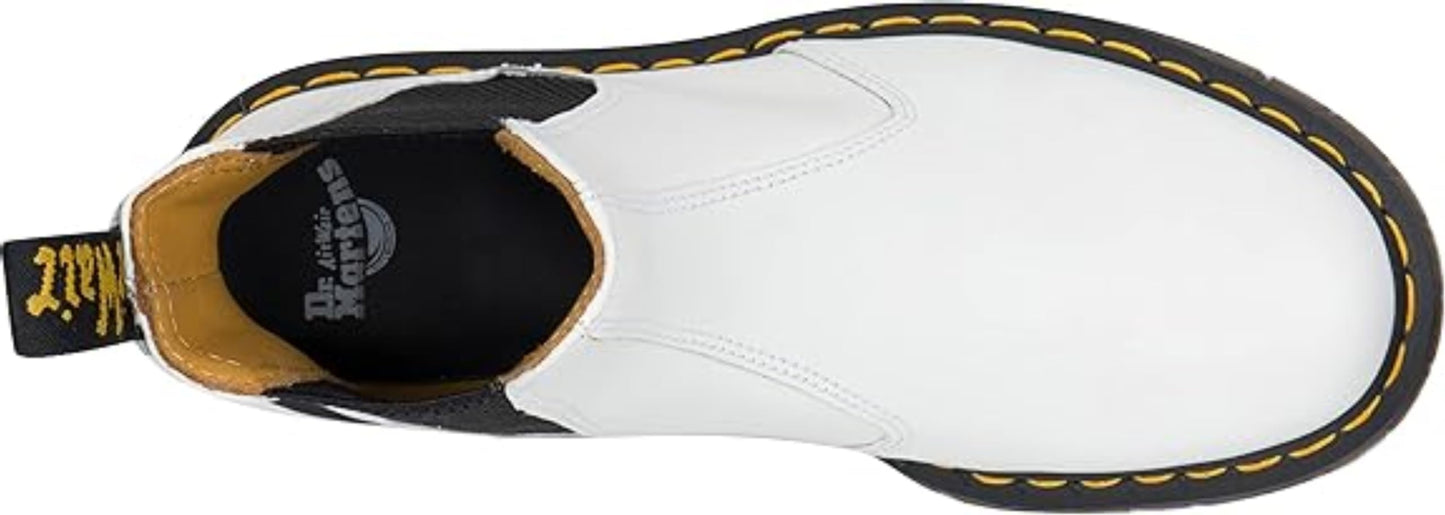 Dr. Martens, Unisex 2976 Bex Chelsea Boots, White Smooth, 11 US Women/10 US Men