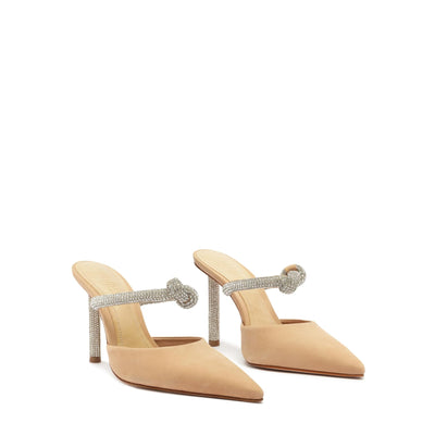 SCHUTZ Women's Pearl Pin Heel Mule, True Beige, 8.5