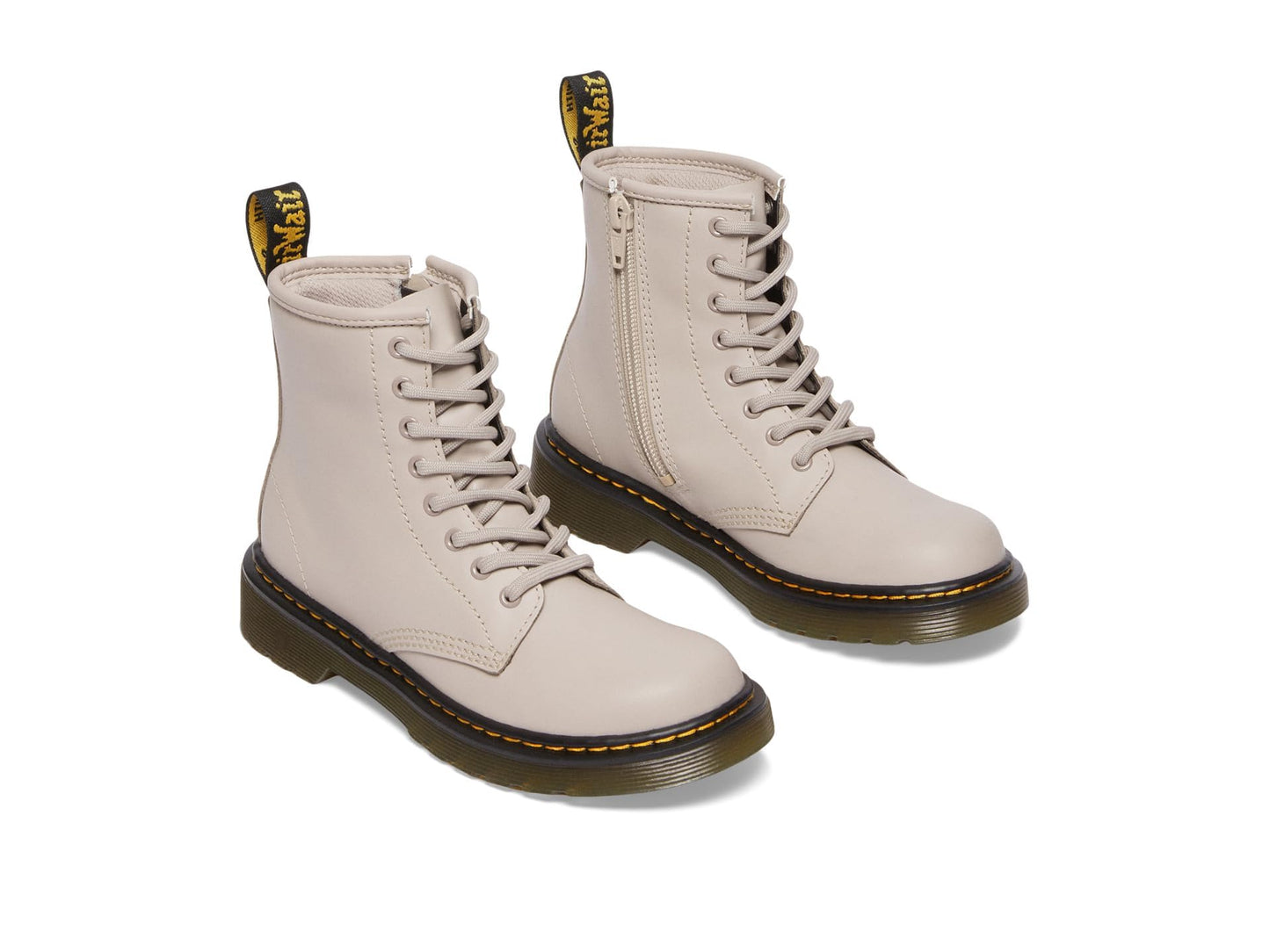 Dr. Martens Kid's Collection 1460 Lace Up Fashion Boot (Little Kid/Big Kid) - Boots for Kids - Rubber Outsole Vintage Taupe 2 UK (US 3 Little Kid) M